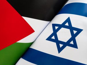 Flags of Israel and Palestine 