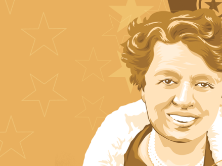 stylized illustration of Eleanor Roosevelt